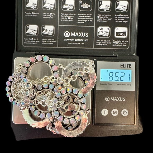 Sterling Silver Ethiopian Opal Conch Necklace & Earrings Set - Picture 16 of 17